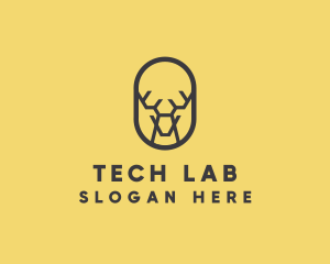 Tech Polygon Reindeer logo design