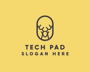 Tech Polygon Reindeer logo design