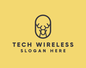 Tech Polygon Reindeer logo design