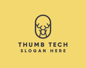 Tech Polygon Reindeer logo design