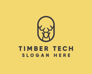 Tech Polygon Reindeer logo design