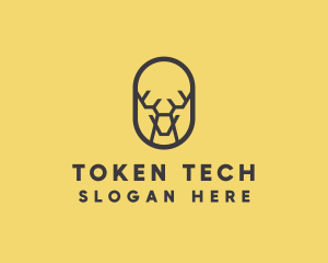 Tech Polygon Reindeer logo design