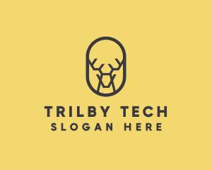 Tech Polygon Reindeer logo design