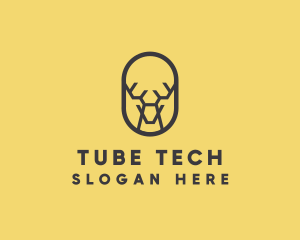 Tech Polygon Reindeer logo design