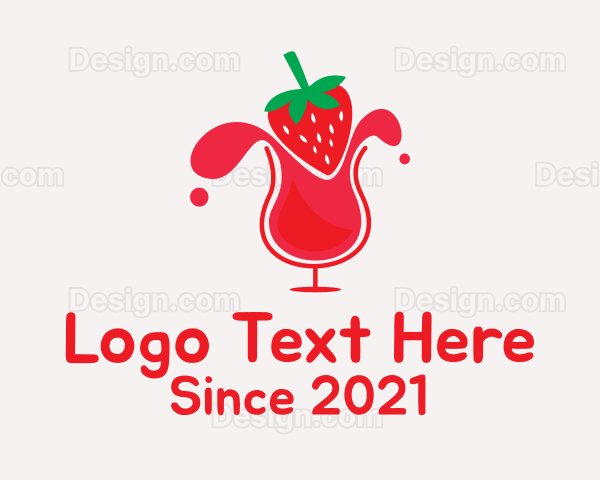 Strawberry Cocktail Glass Logo