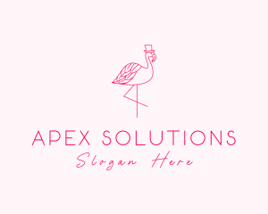 Pink Flamingo Hat logo design