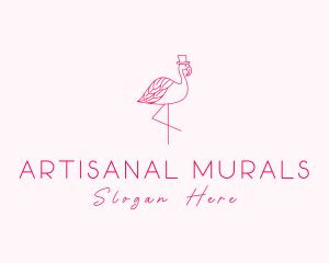 Pink Flamingo Hat logo design