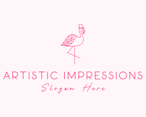 Pink Flamingo Hat logo design