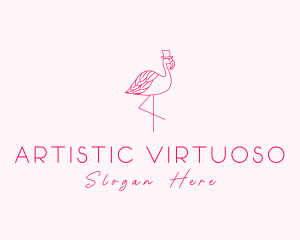 Pink Flamingo Hat logo design