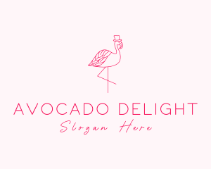 Pink Flamingo Hat logo design