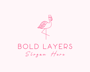 Pink Flamingo Hat logo design