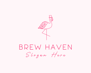 Pink Flamingo Hat logo design