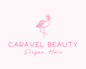 Pink Flamingo Hat logo design