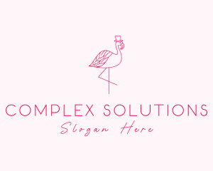 Pink Flamingo Hat logo design