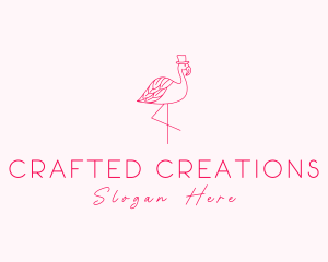 Pink Flamingo Hat logo design