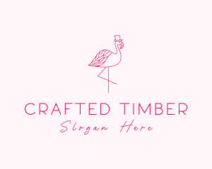 Pink Flamingo Hat logo design