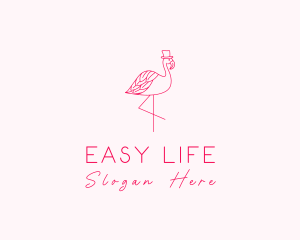 Pink Flamingo Hat logo design