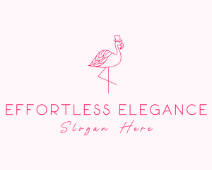 Pink Flamingo Hat logo design