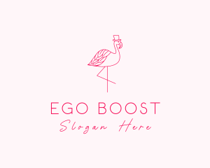 Pink Flamingo Hat logo design