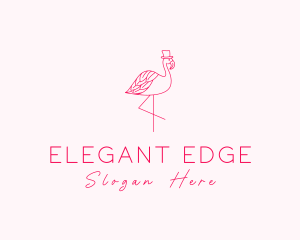 Pink Flamingo Hat logo design