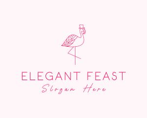 Pink Flamingo Hat logo design