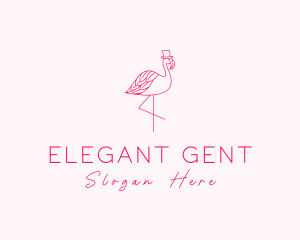 Pink Flamingo Hat logo design