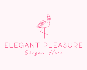 Pink Flamingo Hat logo design