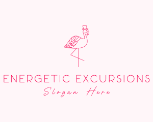 Pink Flamingo Hat logo design