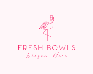 Pink Flamingo Hat logo design