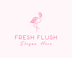 Pink Flamingo Hat logo design