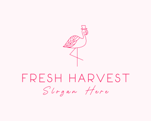 Pink Flamingo Hat logo design