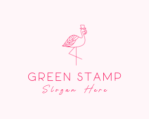 Pink Flamingo Hat logo design