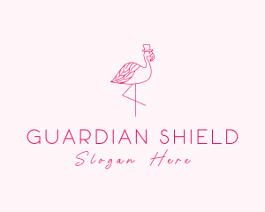 Pink Flamingo Hat logo design