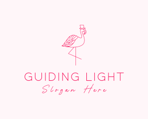 Pink Flamingo Hat logo design