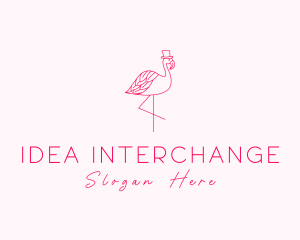 Pink Flamingo Hat logo design