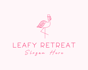 Pink Flamingo Hat logo design