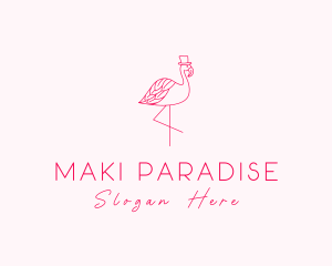 Pink Flamingo Hat logo design