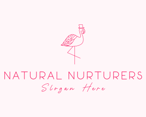 Pink Flamingo Hat logo design