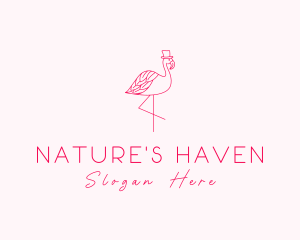 Pink Flamingo Hat logo design