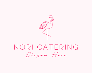 Pink Flamingo Hat logo design