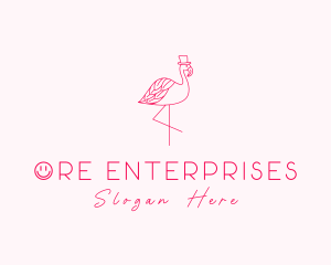 Pink Flamingo Hat logo design