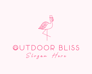 Pink Flamingo Hat logo design