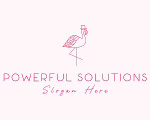 Pink Flamingo Hat logo design