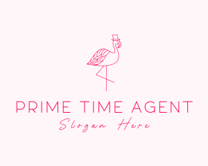 Pink Flamingo Hat logo design