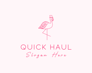 Pink Flamingo Hat logo design