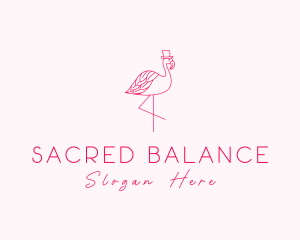 Pink Flamingo Hat logo design