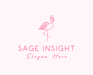 Pink Flamingo Hat logo design