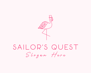 Pink Flamingo Hat logo design