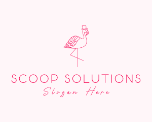 Pink Flamingo Hat logo design