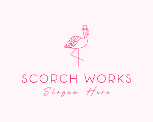 Pink Flamingo Hat logo design